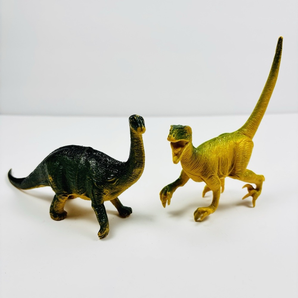 Vtg 1999 Dinosaur Figures Apatosaurus Velociraptor Plastic Lot Of‎ 2